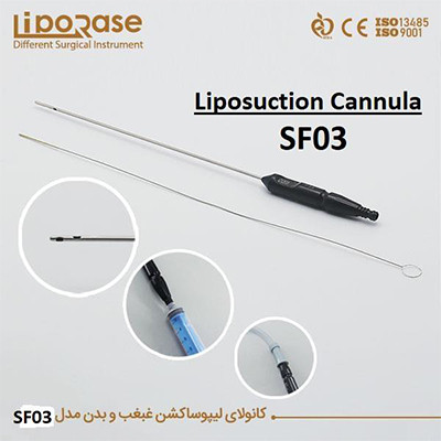 کانولای لیپوساکشن غبغب مدل اسپیرال فیکس هندل لیپوریس بهمراه برس تمیزکاری کد V2.5